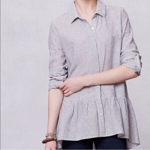 Anthropologie Sunday in Brooklyn Blue White Striped Wiley Tunic Small